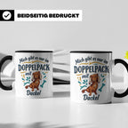 Dackel Tasse "Mich gibt es nur im Doppelpack" Langhaardackel – Schwarz [farbe:schwarz]