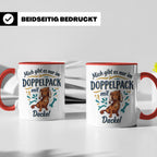 Dackel Tasse "Mich gibt es nur im Doppelpack" Langhaardackel – Rot [farbe:rot]