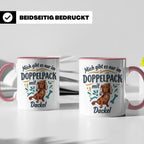 Dackel Tasse "Mich gibt es nur im Doppelpack" Langhaardackel – Rosa [farbe:rosa]