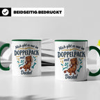 Dackel Tasse "Mich gibt es nur im Doppelpack" Langhaardackel – Grün [farbe:grün]