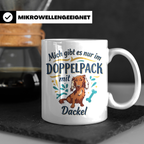 Dackel Tasse "Mich gibt es nur im Doppelpack" Langhaardackel – Weiß [farbe:weiß]