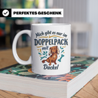 Dackel Tasse "Mich gibt es nur im Doppelpack" Langhaardackel – Weiß [farbe:weiß]