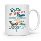 Rente Tasse lustig Stuhl schaukelt Geschenk für Rentner Koll – Weiß [farbe:weiß]