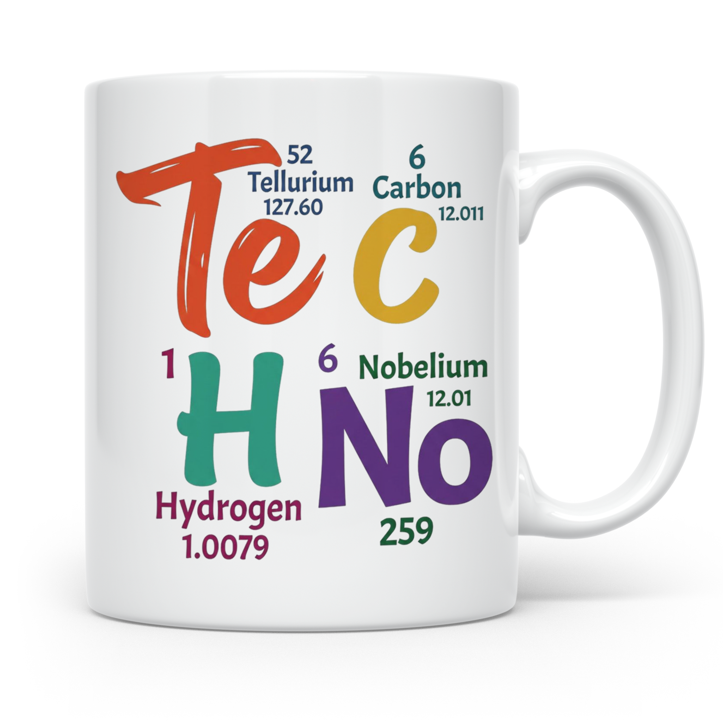 Techno Tasse Periodensystem Te C H No Spruch, Geschenk für R – Weiß [farbe:weiß]