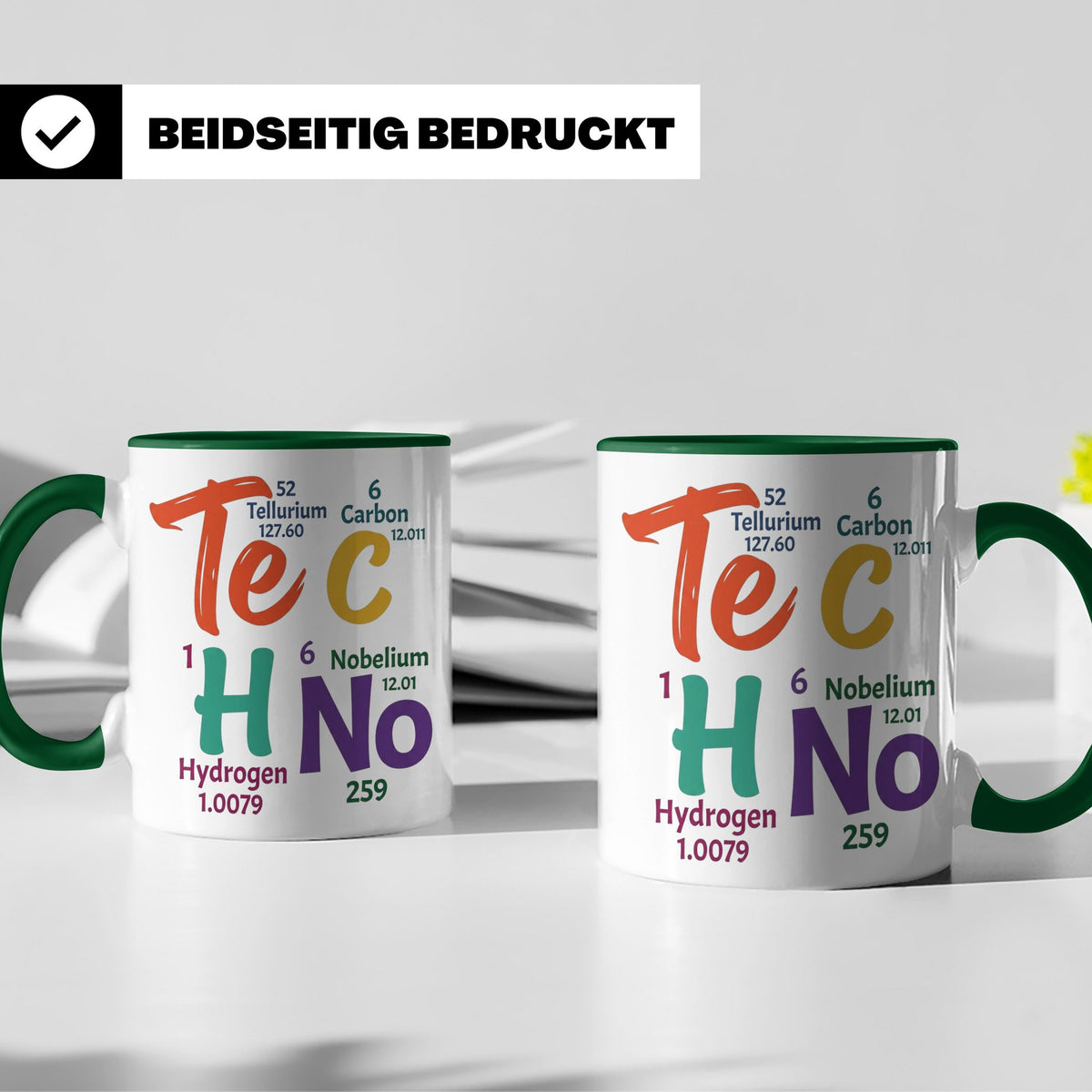 Techno Tasse Periodensystem Te C H No Spruch, Geschenk für R – Grün [farbe:grün]