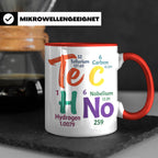 Techno Tasse Periodensystem Te C H No Spruch, Geschenk für R – Rot [farbe:rot]