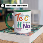 Techno Tasse Periodensystem Te C H No Spruch, Geschenk für R – Grün [farbe:grün]