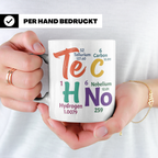 Techno Tasse Periodensystem Te C H No Spruch, Geschenk für R – Weiß [farbe:weiß]
