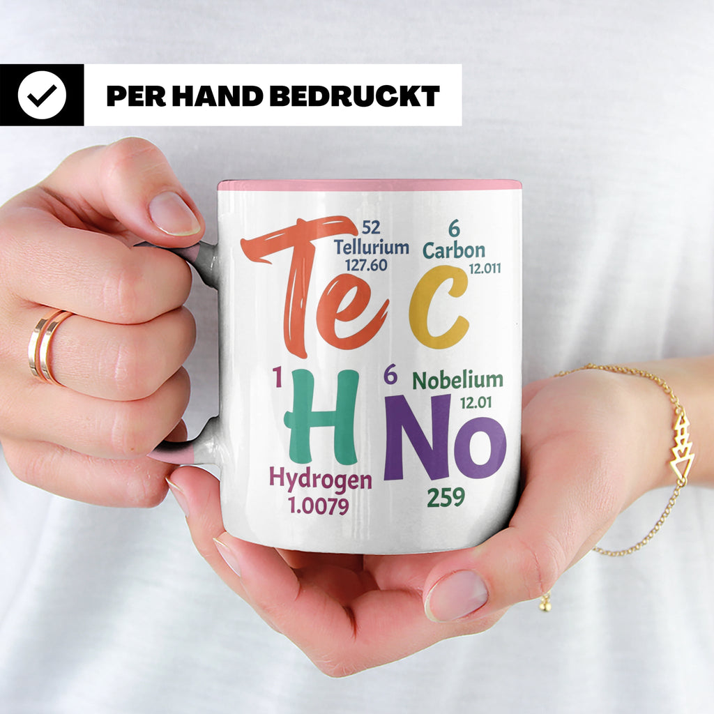 Techno Tasse Periodensystem Te C H No Spruch, Geschenk für R – Rosa [farbe:rosa]