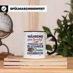 Deutschlehrer Tasse mit Spruch Korrigiere deine Grammatik lu – Schwarz [farbe:schwarz]
