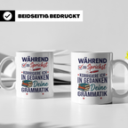 Deutschlehrer Tasse mit Spruch Korrigiere deine Grammatik lu – Weiß [farbe:weiß]