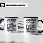 Deutschlehrer Tasse mit Spruch Korrigiere deine Grammatik lu – Schwarz [farbe:schwarz]