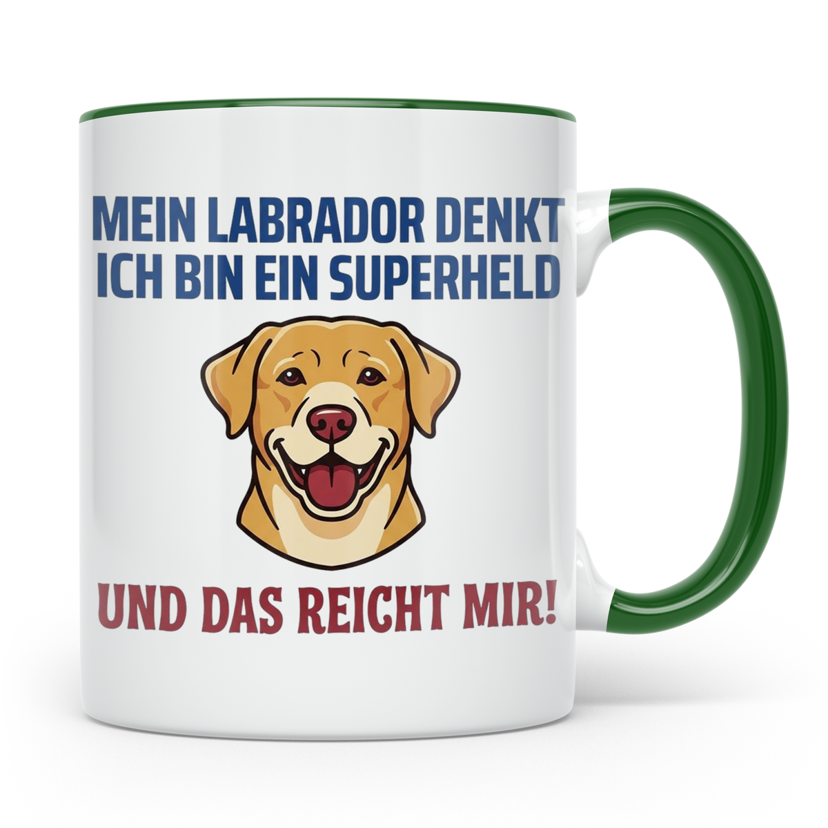 Labrador Tasse mit Spruch Superheld | Geschenk für Labbi Bes – Grün [farbe:grün]