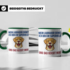 Labrador Tasse mit Spruch Superheld | Geschenk für Labbi Bes – Grün [farbe:grün]