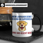 Labrador Tasse mit Spruch Superheld | Geschenk für Labbi Bes – Schwarz [farbe:schwarz]
