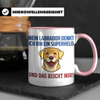 Labrador Tasse mit Spruch Superheld | Geschenk für Labbi Bes – Rosa [farbe:rosa]