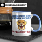 Labrador Tasse mit Spruch Superheld | Geschenk für Labbi Bes – Blau [farbe:blau]