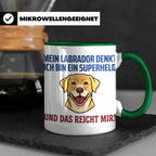 Labrador Tasse mit Spruch Superheld | Geschenk für Labbi Bes – Grün [farbe:grün]
