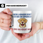 Labrador Tasse mit Spruch Superheld | Geschenk für Labbi Bes – Weiß [farbe:weiß]