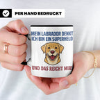 Labrador Tasse mit Spruch Superheld | Geschenk für Labbi Bes – Schwarz [farbe:schwarz]