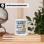 Hundebesitzer Tasse mit Spruch Ich arbeite hart für meinen H – Weiß [farbe:weiß]