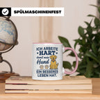 Hundebesitzer Tasse mit Spruch Ich arbeite hart für meinen H – Rosa [farbe:rosa]