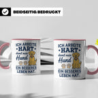 Hundebesitzer Tasse mit Spruch Ich arbeite hart für meinen H – Rosa [farbe:rosa]