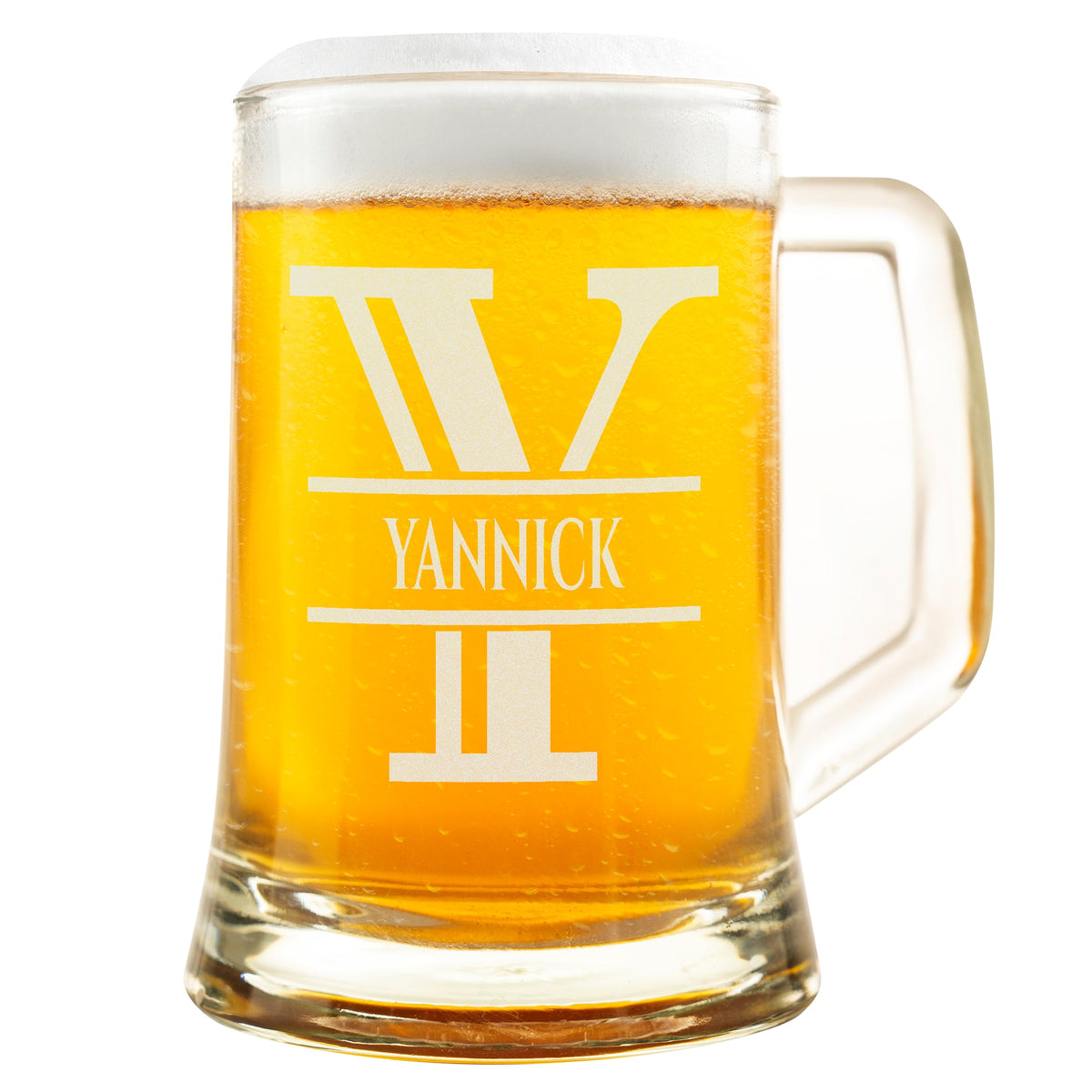Personalisiertes Bierkrug mit Monogramm – Elegantes Geschenk für Männer, Monogramm Y Bierkrug für beste Freunde Männer, Ideal für Geburtstagsgeschenke