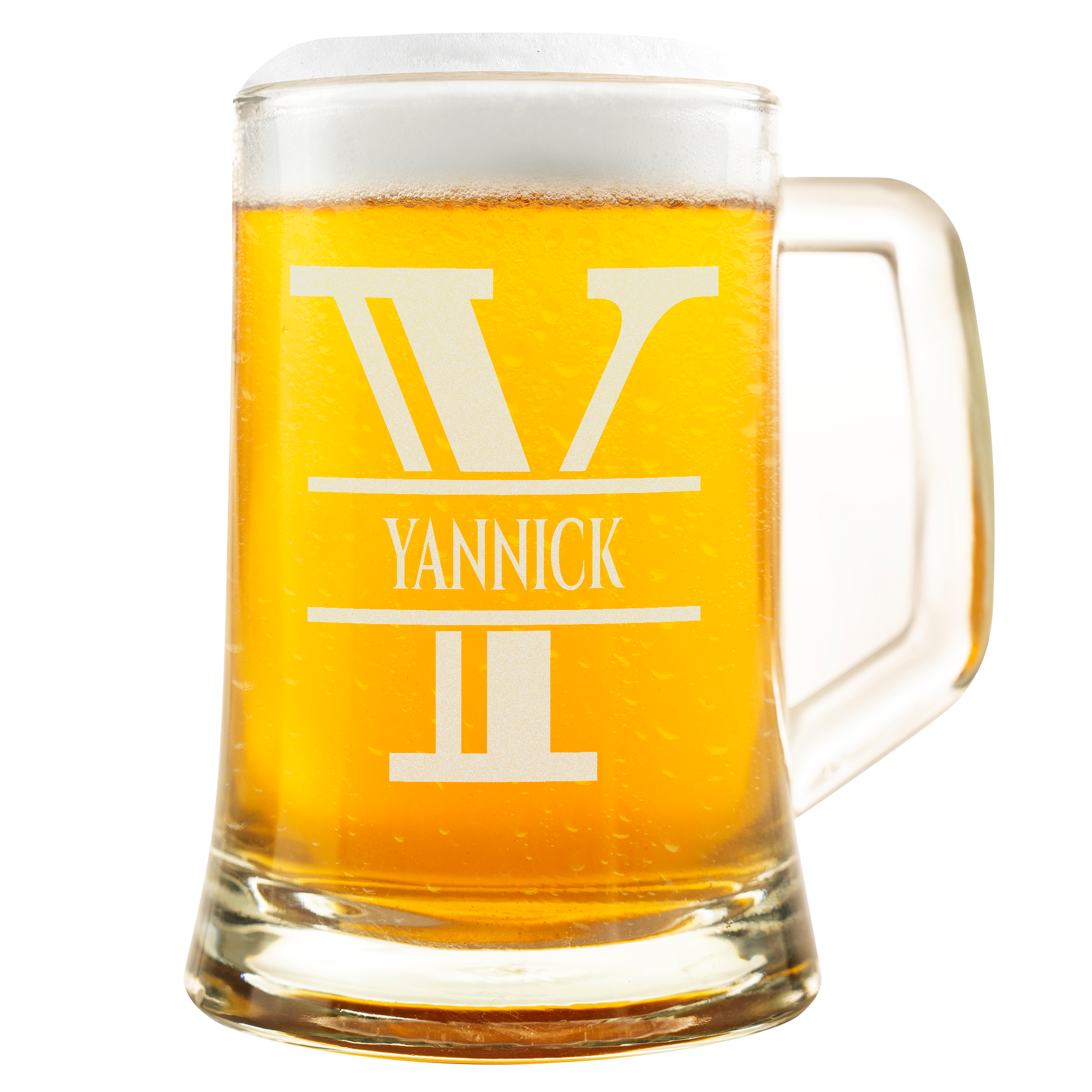 Personalisiertes Bierkrug mit Monogramm – Elegantes Geschenk für Männer, Monogramm Y Bierkrug für beste Freunde Männer, Ideal für Geburtstagsgeschenke