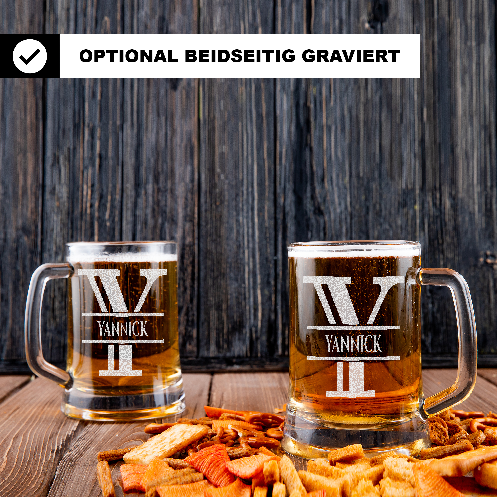 Personalisiertes Bierkrug mit Monogramm – Elegantes Geschenk für Männer, Monogramm Y Bierkrug für beste Freunde Männer, Ideal für Geburtstagsgeschenke