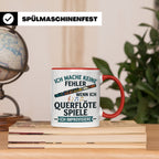 Querflöte Tasse mit Spruch Ich improvisiere | Flötist Musike – Rot [farbe:rot]