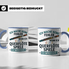 Querflöte Tasse mit Spruch Ich improvisiere | Flötist Musike – Blau [farbe:blau]