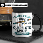 Querflöte Tasse mit Spruch Ich improvisiere | Flötist Musike – Schwarz [farbe:schwarz]