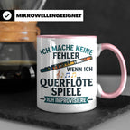 Querflöte Tasse mit Spruch Ich improvisiere | Flötist Musike – Rosa [farbe:rosa]