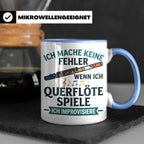 Querflöte Tasse mit Spruch Ich improvisiere | Flötist Musike – Blau [farbe:blau]