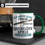 Querflöte Tasse mit Spruch Ich improvisiere | Flötist Musike – Grün [farbe:grün]