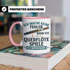 Querflöte Tasse mit Spruch Ich improvisiere | Flötist Musike – Rosa [farbe:rosa]