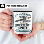 Querflöte Tasse mit Spruch Ich improvisiere | Flötist Musike – Schwarz [farbe:schwarz]