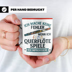 Querflöte Tasse mit Spruch Ich improvisiere | Flötist Musike – Rot [farbe:rot]