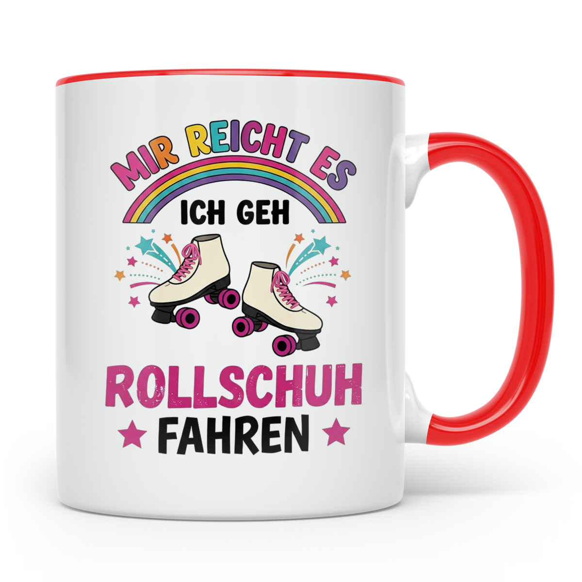 Rollschuh Tasse "Mir reicht es" | Lustiger Spruch für Skater – Rot [farbe:rot]