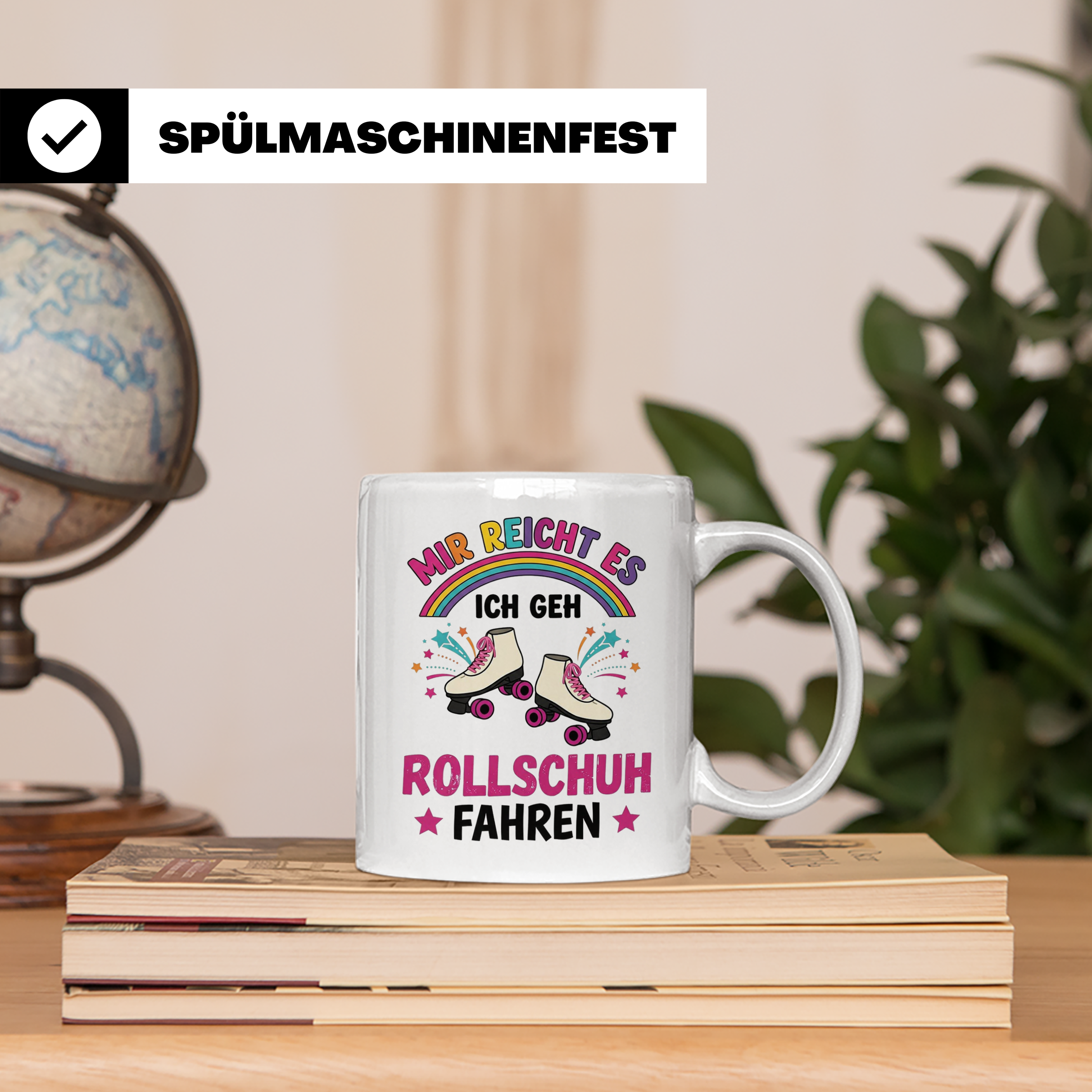 Rollschuh Tasse "Mir reicht es" | Lustiger Spruch für Skater – Weiß [farbe:weiß]