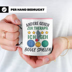 Boule Tasse mit Spruch Andere gehen zur Therapie ich geh Bou – Rosa [farbe:rosa]