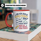 Hundetasse Rudelführer lustiger Spruch, Muss erst meinen Hun – Rot [farbe:rot]