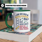 Hundetasse Rudelführer lustiger Spruch, Muss erst meinen Hun – Grün [farbe:grün]