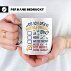 Hundetasse Rudelführer lustiger Spruch, Muss erst meinen Hun – Weiß [farbe:weiß]