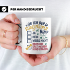 Hundetasse Rudelführer lustiger Spruch, Muss erst meinen Hun – Weiß [farbe:weiß]