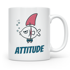 Attitude Tasse Fisch mit Haiflosse, lustiger Kaffeebecher fü – Weiß [farbe:weiß]
