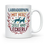 Labradorpapa Tasse mit Spruch Herz Seele Leckerli | Geschenk – Weiß [farbe:weiß]