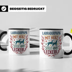 Labradorpapa Tasse mit Spruch Herz Seele Leckerli | Geschenk – Schwarz [farbe:schwarz]