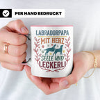 Labradorpapa Tasse mit Spruch Herz Seele Leckerli | Geschenk – Rosa [farbe:rosa]